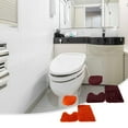 thumbnail image 3 of Pebbuoy 3Pcs/Set Bathroom Rug Set Super Soft Microfiber Bath Rug U-Shaped Contour Mat Toilet Lid Cover Set Non-Slip Bath Rugs Kit, 3 of 7