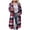 Red, variant on Womens Plaid Shacket Jacket Long Corduroy Shirt Casual Lapel Button Down Flannel Trench Coats Red for Size S