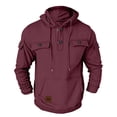 thumbnail image 4 of RUTAYY Men's Hoodies Warm Slid Color Outdoor Sports with Multiple Pockets Fall Winter Hooded Sweatshirt Holiday Chic Tops, 4 of 5