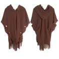 thumbnail image 2 of MuZeFu &nbsp;Shawl Wraps for Women Plus Size Winter Warm Oversized Women's Fashion Solid Color Shawl European And American Spring And Winter Large Size Knitwear Button Hooded Cape Shawl, 2 of 3