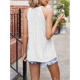 thumbnail image 5 of Gustave Halter Tank Tops for Women Summer Sleeveless Eyelet Shirts Loose Fit Casual High Neck Blouse Pleated Flowy Cami Tops T-Shirts "White, M", 5 of 8