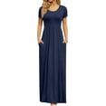 thumbnail image 3 of Women's Short Sleeve Maxi Dresses Casual Empire Waist Long Dress with Pockets, 3 of 7