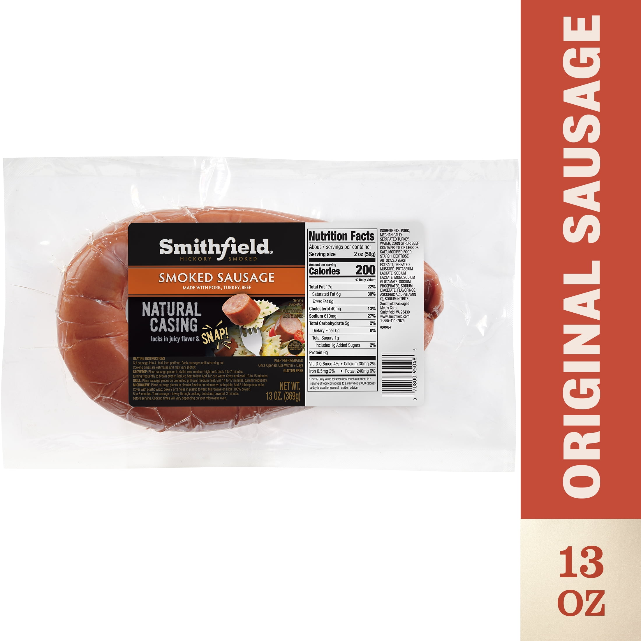Smithfield Hickory Smoked Smoked Sausage Rope, 13 oz