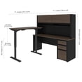 thumbnail image 6 of Bestar Connexion L-Shaped Table with Hutch in Slate and Sandstone, 6 of 7
