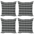 thumbnail image 1 of Abstract Throw Pillow Cushion Case Pack of 4, Psychedelic Torsion Design with Mirrored Pairs Op Art Symmetric Arrangement, Modern Accent Double-Sided Print, 4 Sizes, Black and White, by Ambesonne, 1 of 2