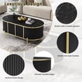 thumbnail image 5 of Harper & Bright Designs Oval Fluted Coffee Table with Storage, Gold Center Table with 2 Cabinets for Living Room, Black, 5 of 17