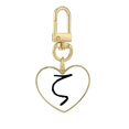 thumbnail image 1 of greek alphabet zeta black Gold Heart Keychain Metal Keyring Holder, 1 of 3