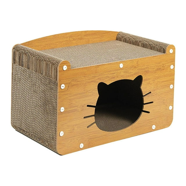 Rascador para gatos, salón, rascador para gatos, cartón, suministros para mascotas, duradero, multifuncional, con entrada, tablero rascador para gatos