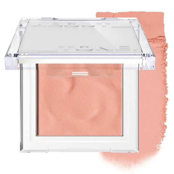 ACERCA DEL TONO Colorete Fluffy Wear - Rubor para mejillas en polvo prensado con acabado difuminado mate aireado y suave, mezclable y edificable, color natural, maquillaje coreano vegano (05 CORAL DIA