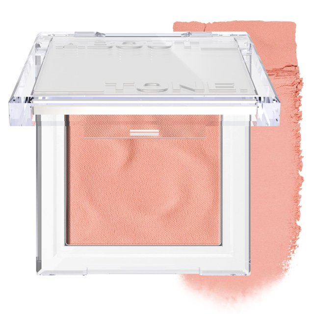 ACERCA DEL TONO Colorete Fluffy Wear - Rubor para mejillas en polvo prensado con acabado difuminado mate aireado y suave, mezclable y edificable, color natural, maquillaje coreano vegano (05 CORAL DIA