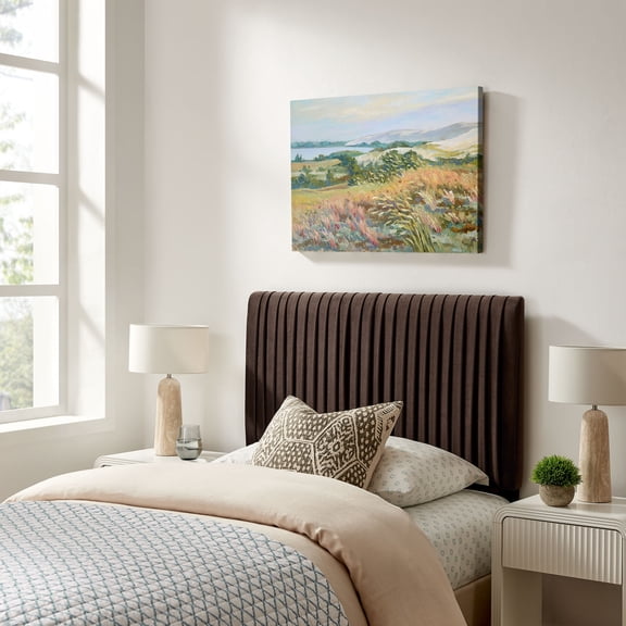 Eloise Stain-Resistant Performance Velvet Twin Headboard in Chocolate Brown