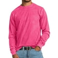 thumbnail image 5 of YNGKMEA Men's Oversized T Shirts Long Sleeve Retro Distressed Pullover Shirts Crewneck Vintage Acid Wash Tops 2025 Fall Comfort Colors Sweatshirt Hot Pink XL, 5 of 5