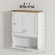 thumbnail image 3 of Gabinete de baño de pared, gabinete de baño moderno, botiquín de pared con 2 puertas, estante ajustable, sobre el inodoro, blanco, 3 of 8