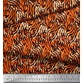 thumbnail image 3 of Soimoi Orange Cotton Duck Fabric Leopard & Tiger Animal Skin Print Fabric by Yard 44 Inch Wide, 3 of 3