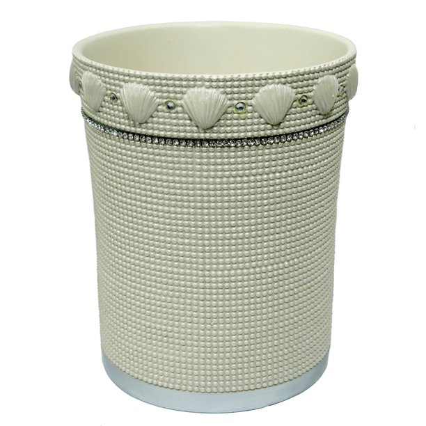 Popular Bath Shells & Diamonds Bathroom Waste Basket Beige Walmart