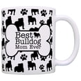 thumbnail image 1 of ThisWear Dog Owner Gifts Best Bulldog Mom Ever Paw Pattern 11 ounce Coffee Mug Bone Pattern, 1 of 4