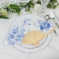 thumbnail image 5 of Efavormart 5-Pack Paper Folding Fans in Blue French Toile Pattern, Handheld Party Favors Fan in White & Blue Toile, 5 of 5