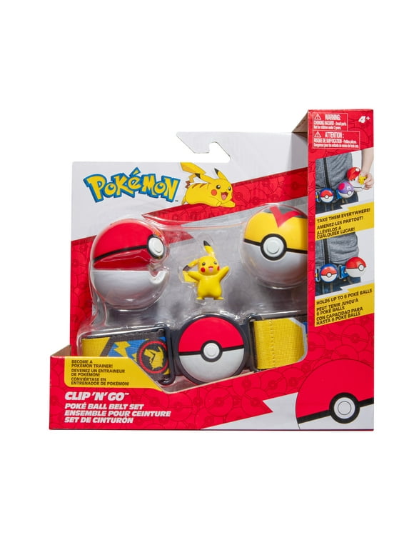 Pokemon Clip N Go Belt Set - 2 inch Pikachu Battle Figure plus Pok and Level Ball Accessories