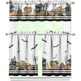 thumbnail image 6 of Halloween Curtains and Valances 3-Piece Set, Pumpkin Bat Skull Horror Decor, Short Curtain Set for Kitchen and Bedroom, 36 Inch, 6 of 6
