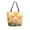 Yellow Flowers on the Grass, variant on Open Top Canvas Tote Bag with Zipper Reusable Shopping Bag 13.5x15" Roomy Carryall Vintage White Camellias