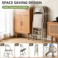 thumbnail image 5 of 4 Pack Folding Chairs with PU Leather Padded Cushion and Back, Stackable Commercial Grade Metal Folding Chairs for Home and Office Indoor and Outdoor Events (Khaki), 5 of 8