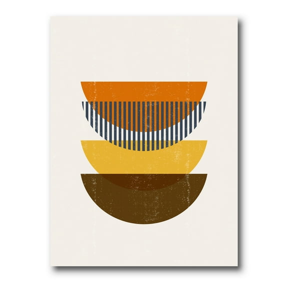 Designart ' Abstract Moon Geometric In Earth Tones ' Modern Canvas Wall Art Print