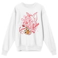 thumbnail image 5 of Tom & Jerry Love Sketch Crew Neck Long Sleeve Adult White Sweatshirt, 5 of 7