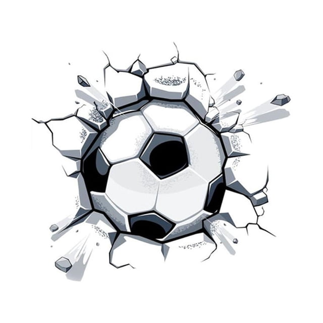 DIY Football Seat Wall Sticker 3D Art Decal for Bathroom Refrigerator Home Decoration