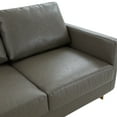 thumbnail image 4 of LeisureMod Lincoln 83" Modern Leather Upholstered Sofa With Gold Steel Frame in Grey, 4 of 8