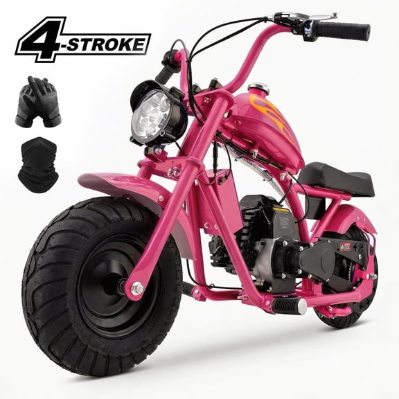 Aoemoe 40cc Dirt Bike up to 18 mph, 27 Miles Long Range,4-Stroke Max 165 Lbs, PINK