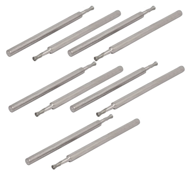 Punta de pulido montada de cabeza cóncava esférica de 1.5 mm de diámetro y vástago de 2.35 mm, 10 piezas