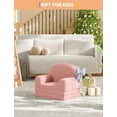 thumbnail image 2 of Rosa moon para niños couch: 2-in-1 comfy para niños pequeños couch, fold out convertible to lounger, foam chair con soft sherpa - ideal para gift para girls y boys, 2 of 7