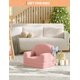 thumbnail image 2 of Rosa moon para niños couch: 2-in-1 comfy para niños pequeños couch, fold out convertible to lounger, foam chair con soft sherpa - ideal para gift para girls y boys, 2 of 7