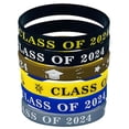 thumbnail image 2 of YYKihy 6pcs Graduation Silicone Bracelets Wristbands Wrist Bands Class Of 2024 Rubber Bracelets College High School Graduate Party Supplies For Women Men Friendship Gift, 2 of 6