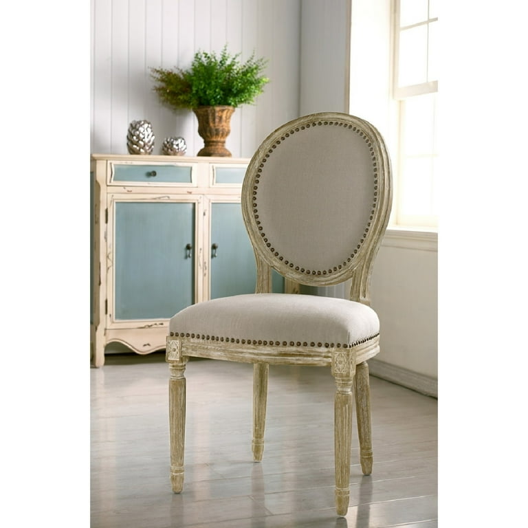 Baxton Studio Clairette Wood Traditional French Accent Chair—Round Baxton Studio Clairette Wood Traditional French Accent Chair—Round