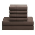 thumbnail image 3 of Supreme 7 Piece Bed-In-A-Bag All Season Solid Comforter & Sheet Set, Full, Chocolate, 3 of 5