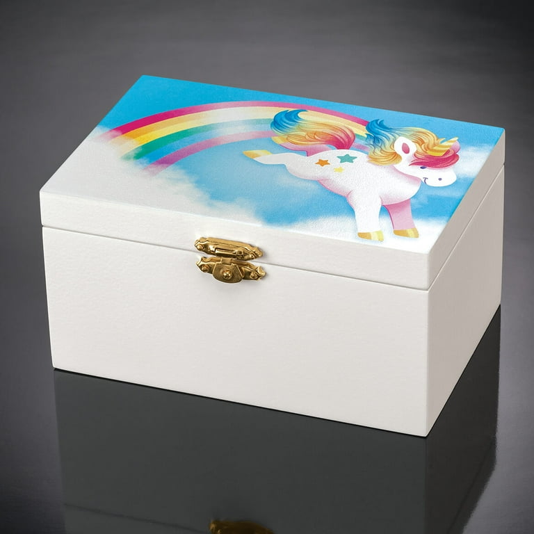 1Piece Rainbow Unicorn Jewellery Box Figurines Lovely Girl Trinket Dish Table De