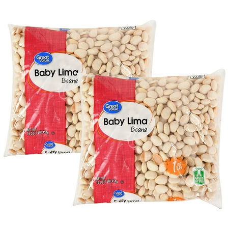 (2 Pack) Great Value Baby Lima Beans, 16 oz