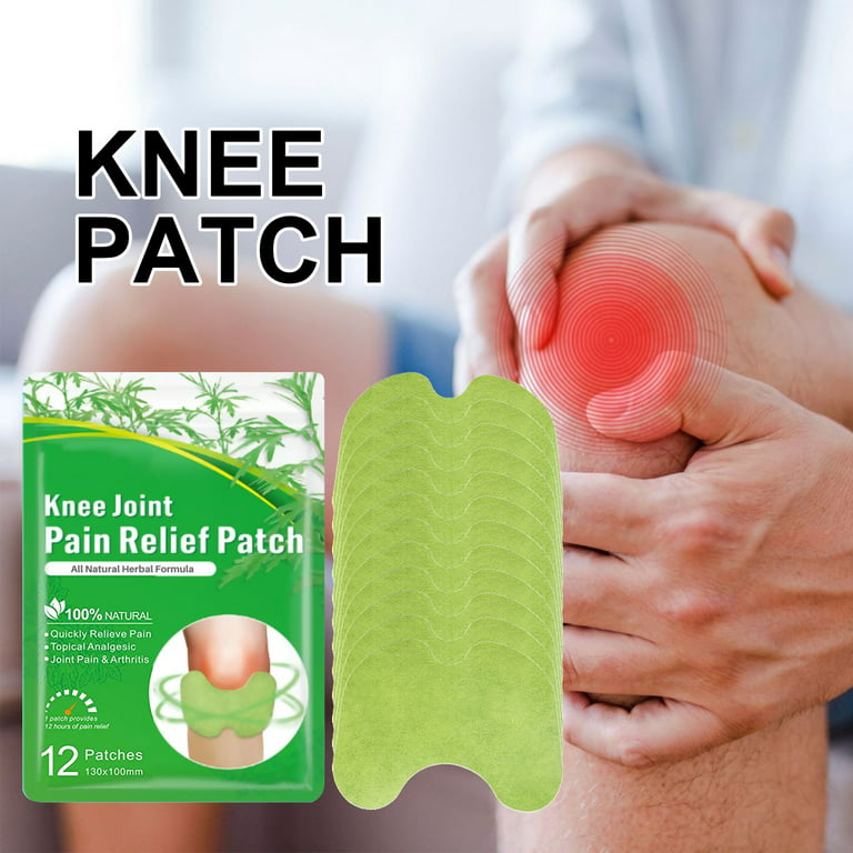 Flexiknee Natural Knee Pain Patch, Flexiknee Knee Joint Pain Relief Patchs  - Herbal Knee Patches for Pain Relief (12Pcs)
