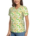 thumbnail image 5 of Yiaed St Patrick's Day1 Print Women's T Shirt V-Neck Short Sleeve Shirt Casual Breathable Tee Summer Tops-, 5 of 5
