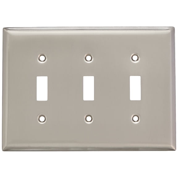 Stanley Hardware 832899 Satin Nickel Triple Switch Wall Plate With Screws