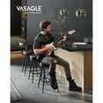 thumbnail image 3 of VASAGLE EKHO Collection - Bar Stools Set of 2, Swivel Counter Bar Stools with Backs, Synthetic Leather with Stitching, Mid-Century Modern, 25.6-Inch Tall, Kitchen Home Bar, Ink Black, 3 of 6