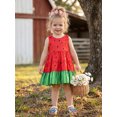 thumbnail image 4 of RUINIXCW Toddler Baby Girl Watermelon Summer Beach Holiday Dress Infant Baby Girls Tank dress Sleeveless Ruffled Tiered A-line Dress, 4 of 8