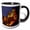 Black/White, variant on 3drose, San Marino. Mountain Castle Lit at Night., 11oz Magic Transforming Mug
