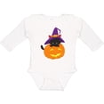 thumbnail image 3 of Inktastic Black Cat, Pumpkin, Cat With Witch Hat, Halloween Boys or Girls Long Sleeve Baby Bodysuit, 3 of 5