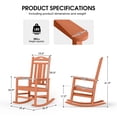 thumbnail image 3 of Oversized HDPE Outdoor Rocking Chair, All-Weather High Back Porch Rocker, 1-Pack, Orange, 3 of 7
