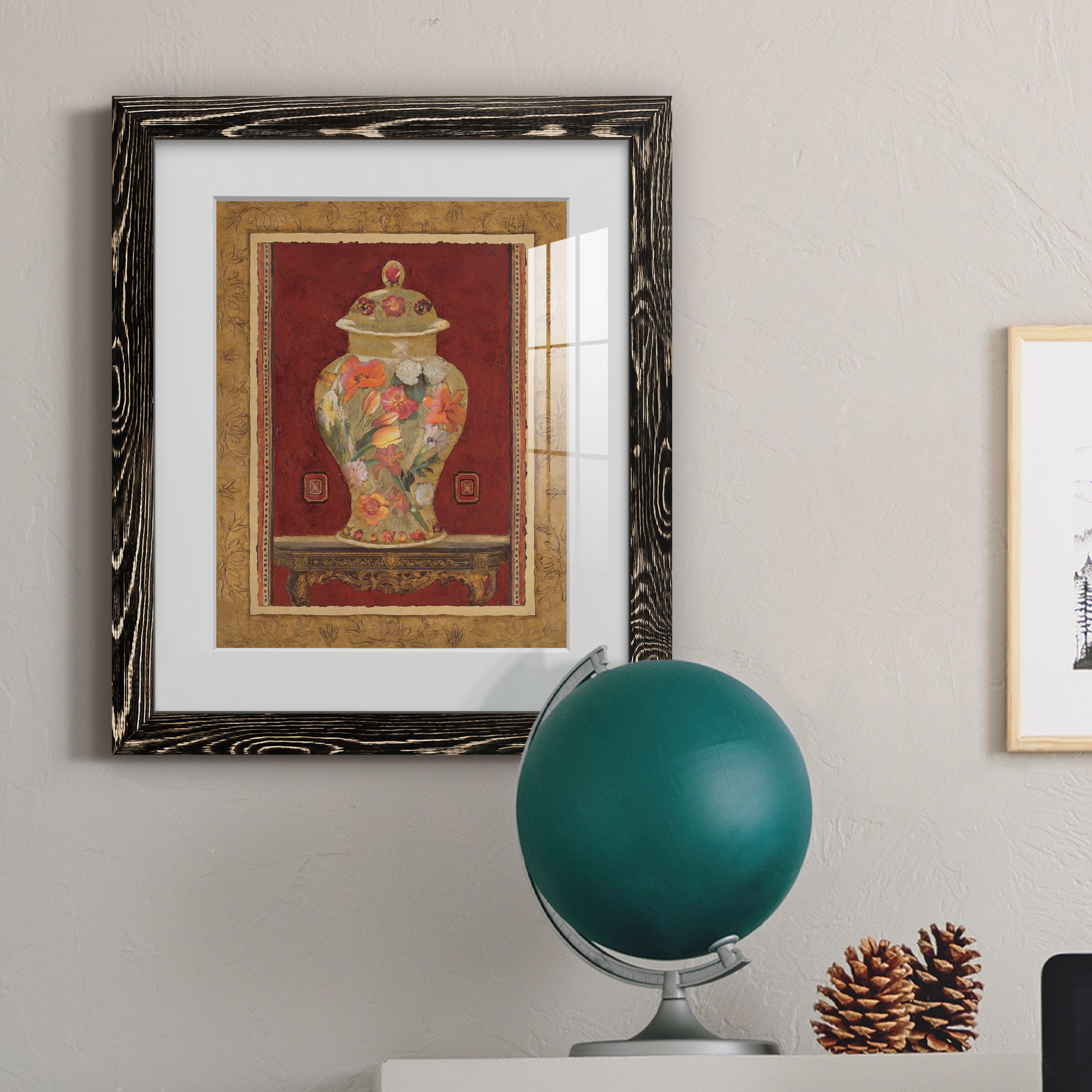 Romantic Urn II - Premium Framed Print - Ready to Hang - 20 x 24 - Black Frame