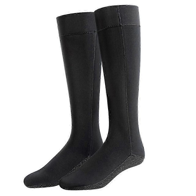 1 Pair 3mm Neoprene Socks Unisex Long Thick Diving Socks Water Resistant Thermal Anti Slip Beach Socks for Diving Swimming Snorkeling