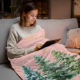 thumbnail image 4 of Throw Blanket Fleece Throw Blanket 40x50in, Christmas Tree Snowflake Soft Lightweight Bed Blankets Winter Theme on Pink Fuzzy Couch Blankets for All Season, 4 of 8