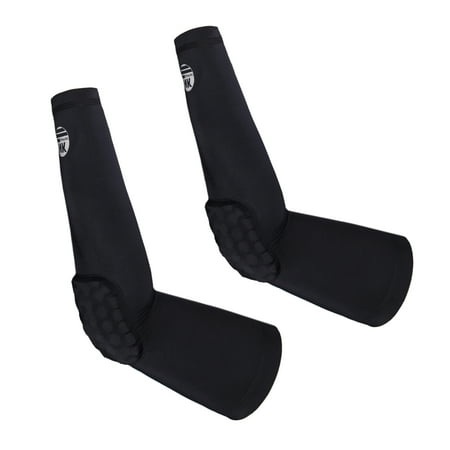 NK SUPPORT Elbow Pads Basketball Volleyball Cycling Shooting Protector Gear Honeycomb Crashproof Long Sleeves Pair Black